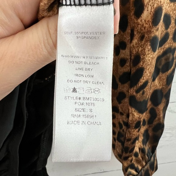 Karlie Leopard Print V Neck Long Sleeve Bodysuit Size S - Picture 9 of 9